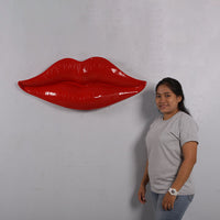 Lips Red Wall Decor Prop Resin Statue