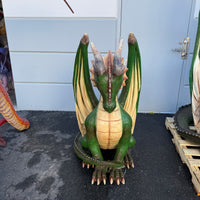 Sitting Small Green Dragon Statue