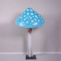 Blue Mushroom Parasol Over Sized Statue