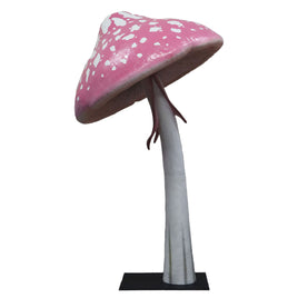 Pink Mushroom Parasol Over Sized Statue