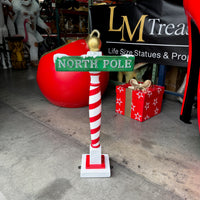 Small North Pole Sign Statue