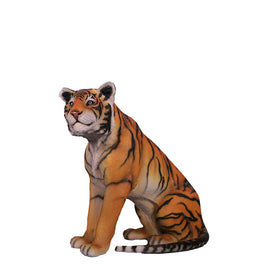 Sitting Sumatran Tiger Life Size Statue