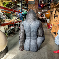 Large Silver Back Gorilla Sitting Life Size Statue