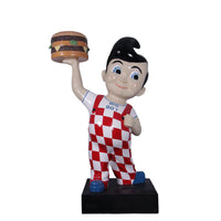 Large Boy Holding Hamburger Life Size Statue