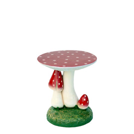 Red Mushroom Side Table Over Sized Statue - LM Treasures 