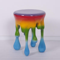 Rainbow Melting Side Table Dripping Statue