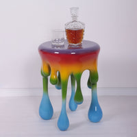 Rainbow Melting Side Table Dripping Statue