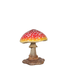 Small Red Mushroom Over Sized Statue