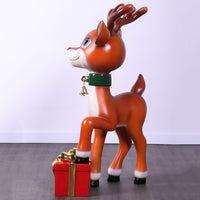 Cute Comic Reindeer Standing Statue