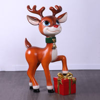 Cute Comic Reindeer Standing Statue