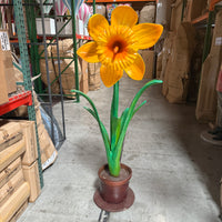 Large Narcis In Pot Over Sized Flower Statue