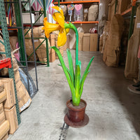 Large Narcis In Pot Over Sized Flower Statue