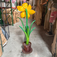 Large Narcis In Pot Over Sized Flower Statue