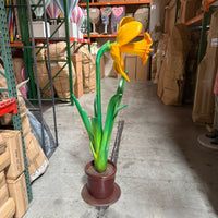 Large Narcis In Pot Over Sized Flower Statue