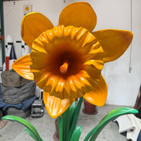 Large Narcis In Pot Over Sized Flower Statue