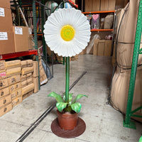 Large Daisy In Pot Over Sized Flower Statue