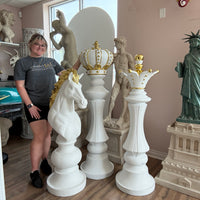 White Queen Chess Piece Life Size Statue