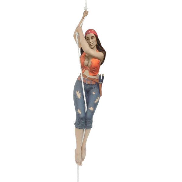 Hanging Lady Pirate Climbing Life Size Statue