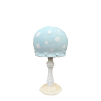 Large Pastel Blue Round Mushroom Statue