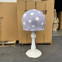 Large Pastel Purple Round Mushroom Statue