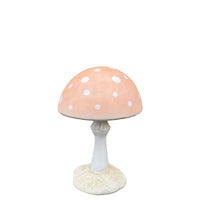 Small Pastel Peach Round Mushroom Statue