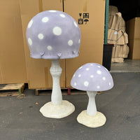 Small Pastel Purple Round Mushroom Statue