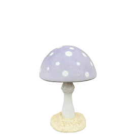 Small Pastel Purple Round Mushroom Statue