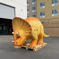 Orange Triceratops Baby Dinosaur Life Size Statue