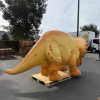 Orange Triceratops Baby Dinosaur Life Size Statue