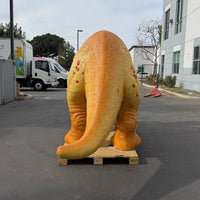 Orange Triceratops Baby Dinosaur Life Size Statue