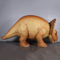 Orange Triceratops Baby Dinosaur Life Size Statue