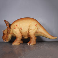 Orange Triceratops Baby Dinosaur Life Size Statue