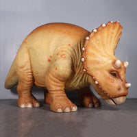 Orange Triceratops Baby Dinosaur Life Size Statue