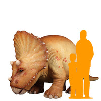 Orange Triceratops Baby Dinosaur Life Size Statue