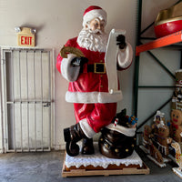 Giant Santa Claus With List Christmas Statue