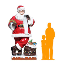 Giant Santa Claus With List Christmas Statue