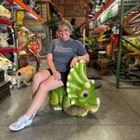 Child's Triceratops Dinosaur Chair Statue