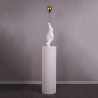 White Bear with Balloon on Pedestal Statue