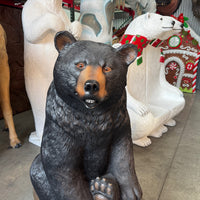 Black Bear on Tree Trunk Statue