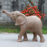 Walking Baby Elephant Calf Statue