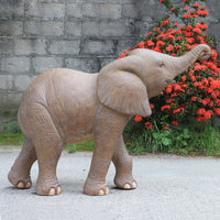 Walking Baby Elephant Calf Statue