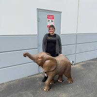 Walking Baby Elephant Calf Statue