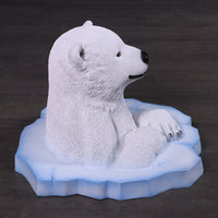 Peeking Baby Polar Bear Cub Statue