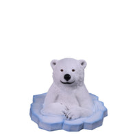 Peeking Baby Polar Bear Cub Statue