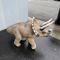 Small Walking Triceratops Dinosaur Statue