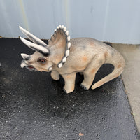 Small Walking Triceratops Dinosaur Statue