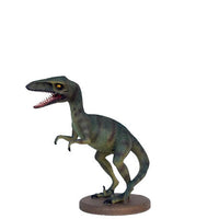 Green Baby Raptor Dinosaur Statue