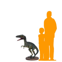 Green Baby Raptor Dinosaur Statue