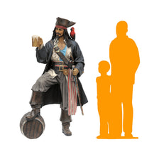 Pirate on Barrel Holding a Beer Life Size Statue