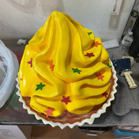 Bright Yellow Cupcake With Stars Over Sized Statue